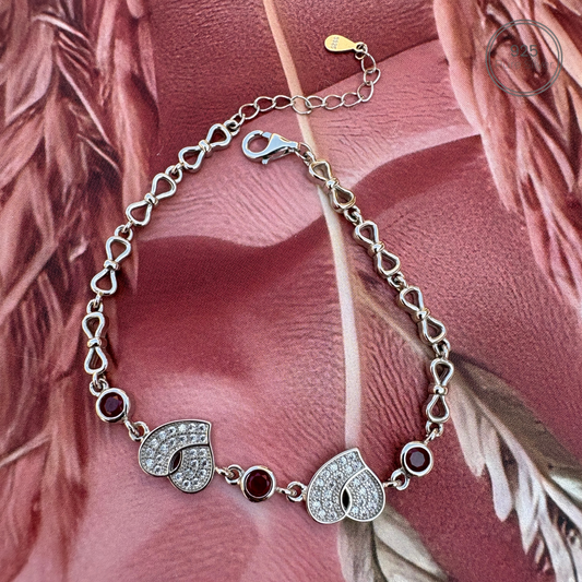 Silver LoveTrio Pink Bracelet