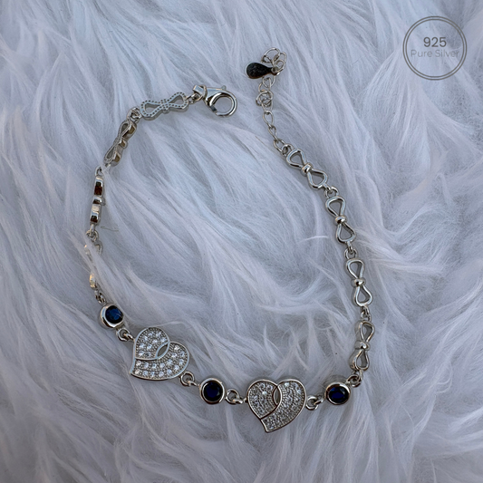 Blue Hearts Trio Bracelet