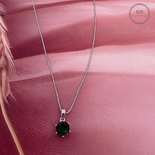 Silver Emerald Chain