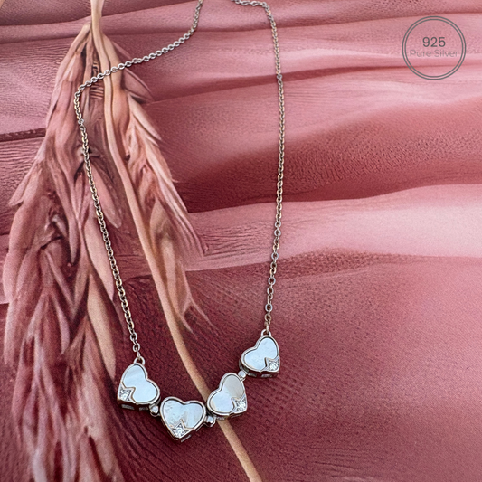 FourHearts Diamond Silver Chain-Pendant