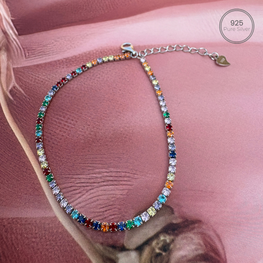 Rainbow Spark Silver Bracelet