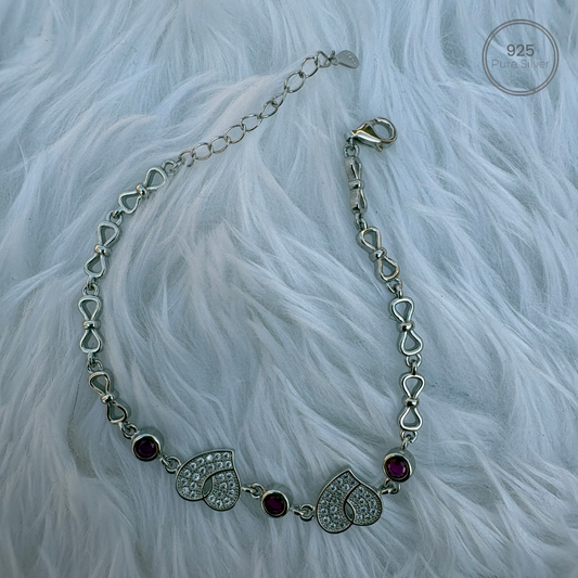 Silver LoveTrio Pink Bracelet