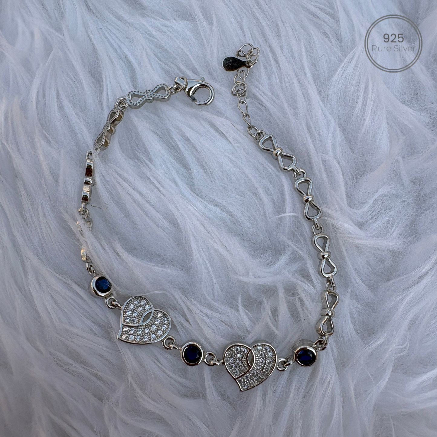 Blue Hearts Trio Bracelet