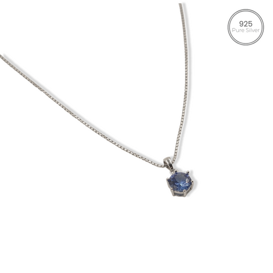 Silver Blue Dimond Chain Pendant