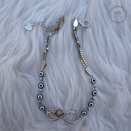 Silver LoveAura Blue Bracelet