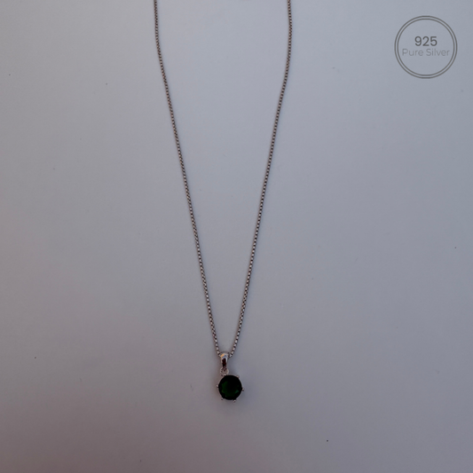 Silver Emerald Chain
