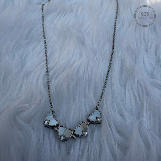FourHearts Diamond Silver Chain-Pendant